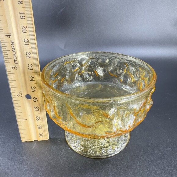 Anchor Hocking Lido Milano Yellow Amber Textured Dessert Glasses Cups Set 2 Cups - Picture 3 of 11